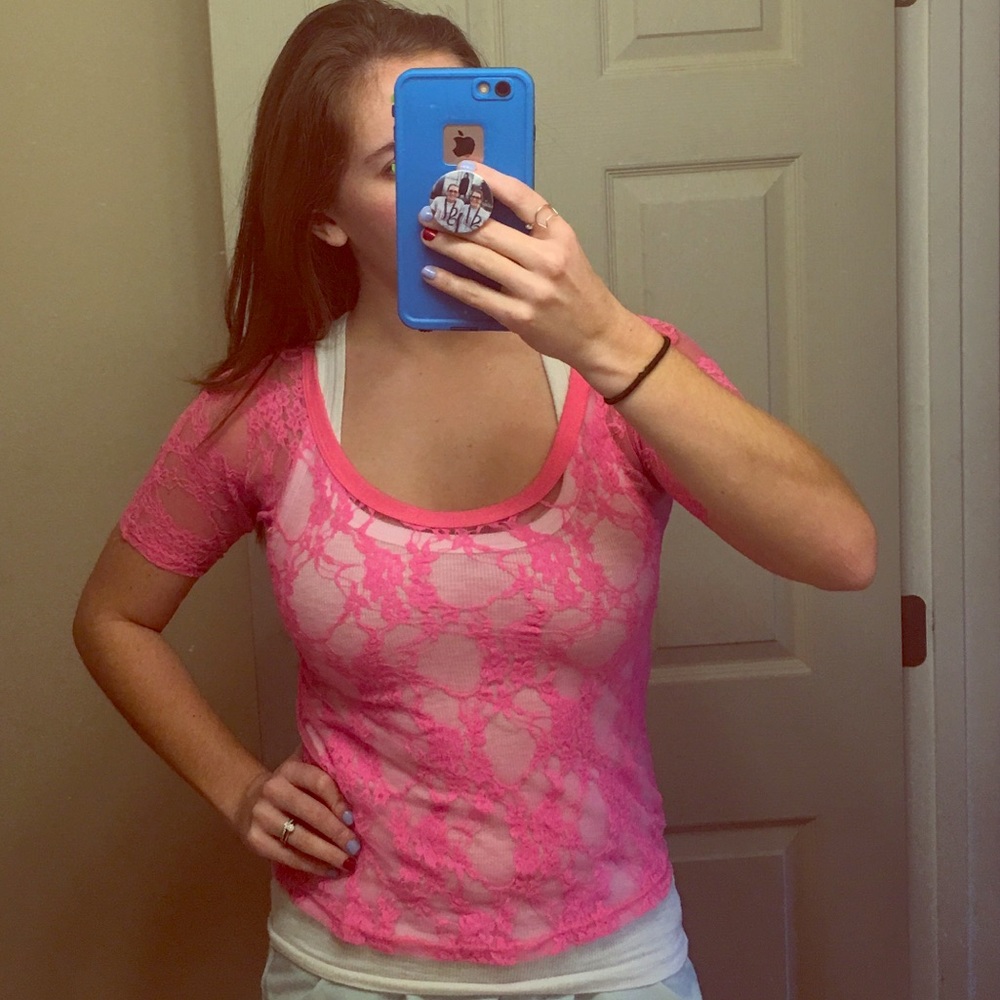 Pink lace shirt